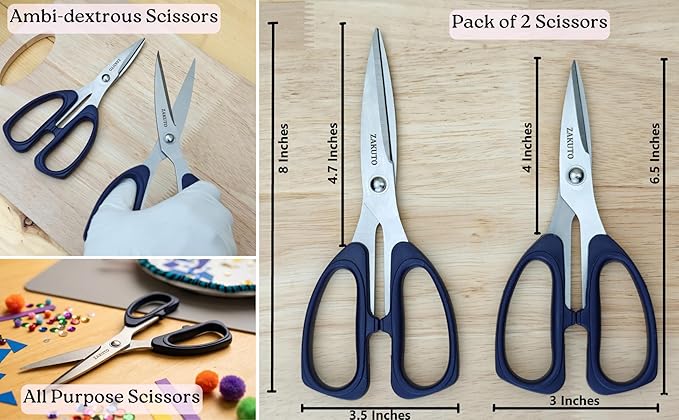 Kitchen Shears 2 Pack – Heavy Duty Stainless Steel Food Scissors - Image 8