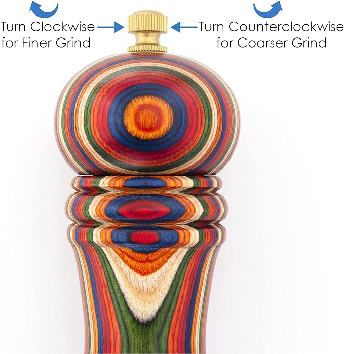 Baltique Marrakesh Pepper Grinder – 8 Inch Colorful Wooden Pepper Mill - Image 5