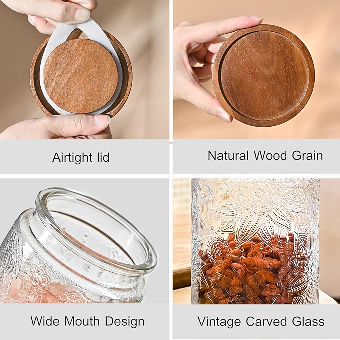 Adodeen 24oz Vintage Glass Canister - Image 3