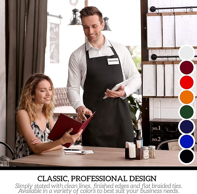 GREEN LIFESTYLE 12 Pack Professional Chef Apron – Grilling Aprons - Image 7