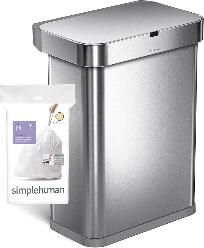 simplehuman Code Q 60 Count Custom Fit Liners, Drawstring Kitchen Trash Bags - Image 5