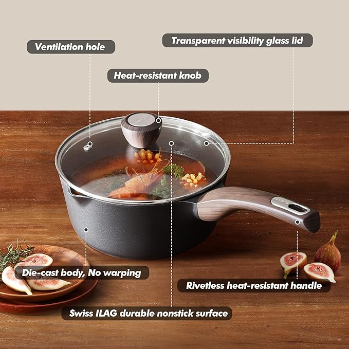 SENSARTE 2.0 & 3.0 Quart Sauce Pan Sets - Image 8