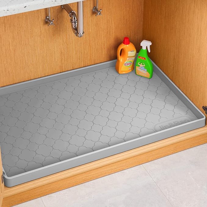 Jin&Bao Waterproof Under Sink Mat 34" x 22", Thick Silicone Mat Cabinet by Jin%26Bao