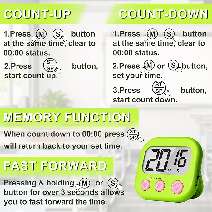 ZILLEEN Classroom Timer for Kids Teachers 4 Pack Digital Timers - Image 8
