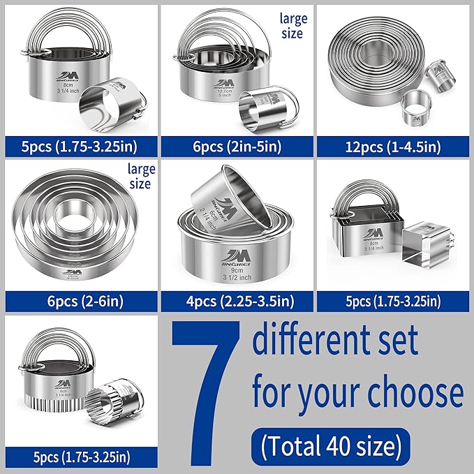 M JNGMEI 6 Pieces Stainless Steel Cookie Cutter Set 2'' - Image 2