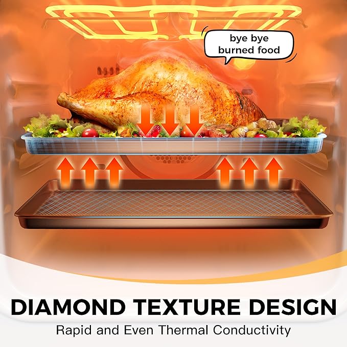 HONGBAKE 2 Pack Jelly Roll Pan 15x10, Commercial Cookie Sheets - Image 6