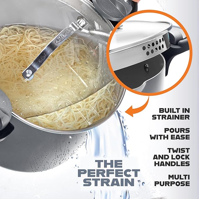 Gotham Steel 5 Quart Stock Pot Multipurpose Pasta Pot - Image 2