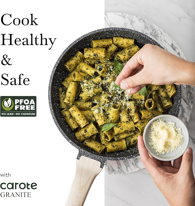 CAROTE Non Stick Frying Pan Skillet, Egg Pan Omelet Pans, Granite Cookware - Image 3