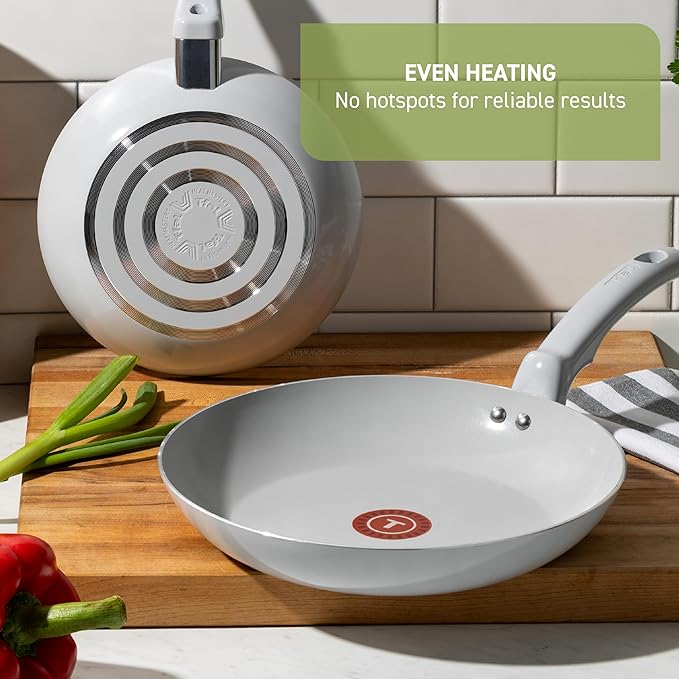 T-Fal Refresh Ceramic Nonstick Cookware Set, 12-Piece Ceramic Pots and Pans Set - Image 6