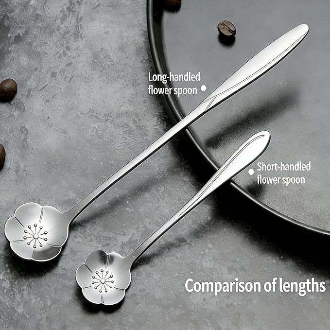 12 Pcs Flower Coffee Tea Spoons Set - Image 8