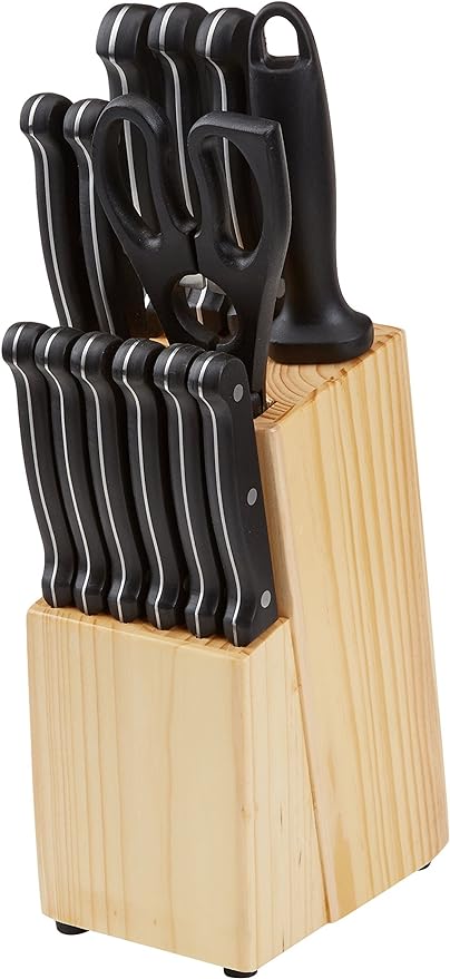 Amazon Basics 14-Piece High Carbon Stainless Steel Kitchen Knife Set - Image 4