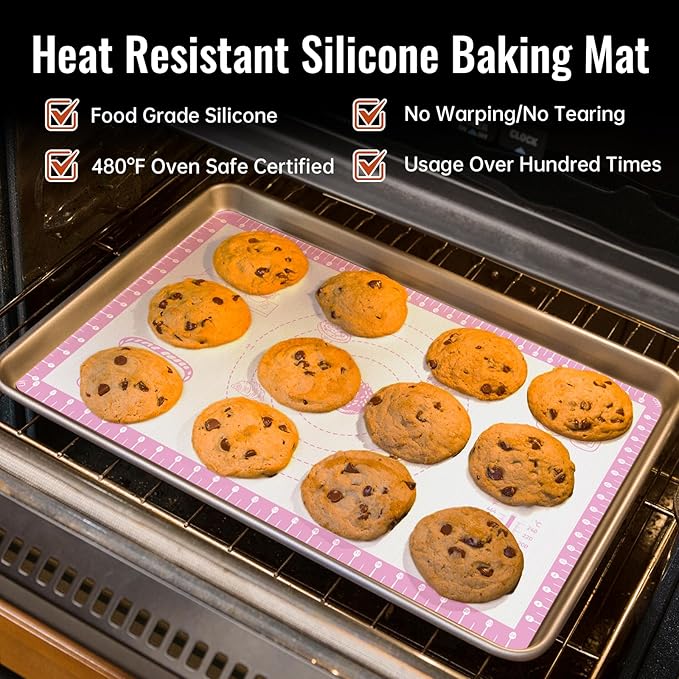Silicone Baking Mat with 10 Recipes, Non Stick Silicone Mat - Image 5