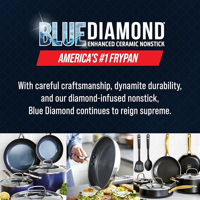 Blue Diamond Hybrid Nonstick Stainless Steel 8” Frying Pan, PFAS-Free Ceramic - Image 7