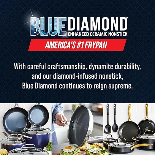 Blue Diamond Hybrid Nonstick Stainless Steel 4QT Saute Pan - Image 7