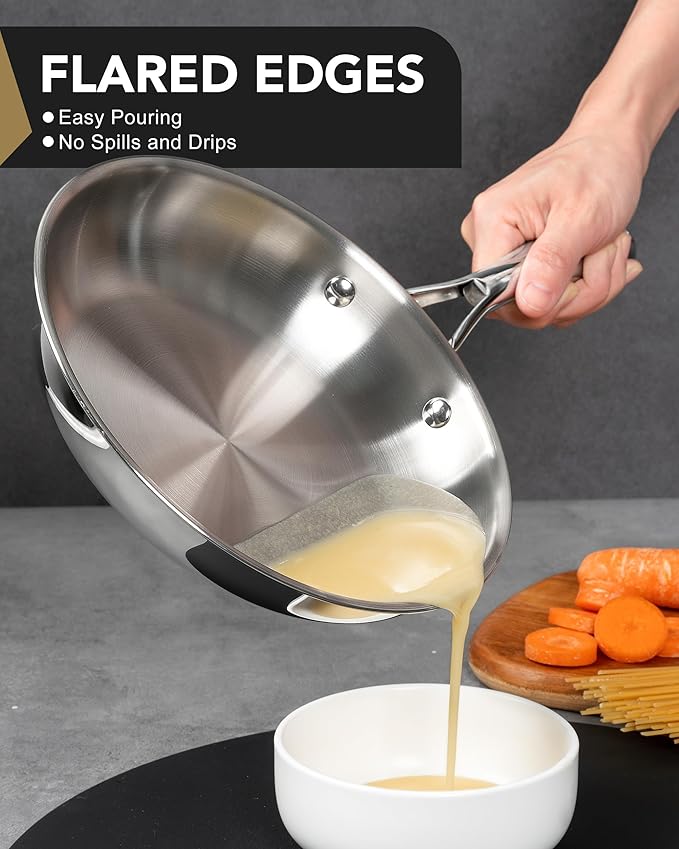 MICHELANGELO Stainless Steel Frying Pan Set - Image 6