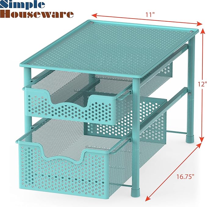 Simple Houseware Stackable 2 Tier Sliding Basket Organizer Drawer - Image 3