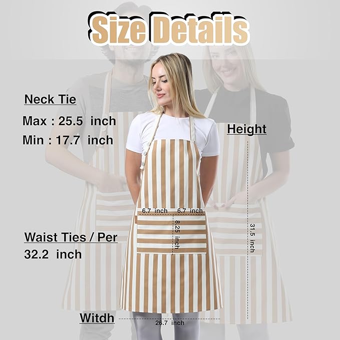 TOSHEX Kitchen Apron Waterdrop Resistant Cotton Apron - Image 6