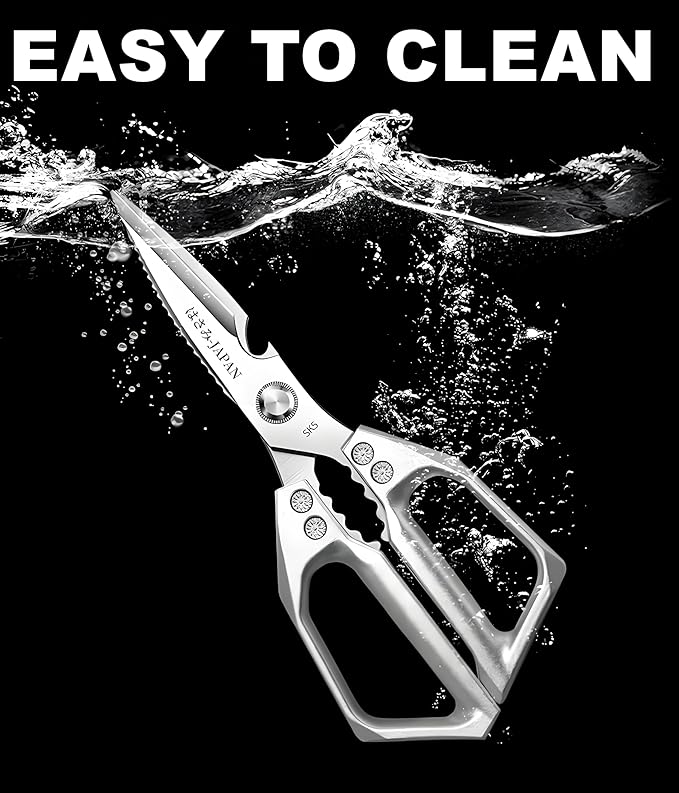 Kitchen Scissors, All Purpose，Ultra Sharp Meat Scissors，Heavy Duty Silver - Image 7