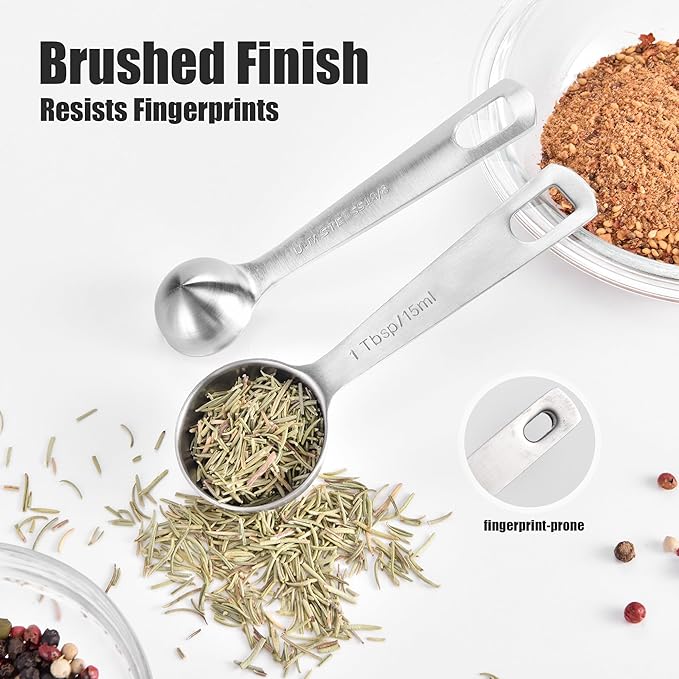Doosu Measuring Spoons Set of 5-18/8 Stainless Steel Heavy Duty Teaspoons - Image 6
