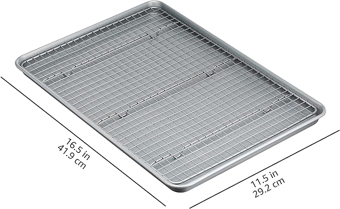 Amazon Basics Ceramic Nonstick Baking Sheets & Cooling Rack Set, Dishwasher Safe - Image 7
