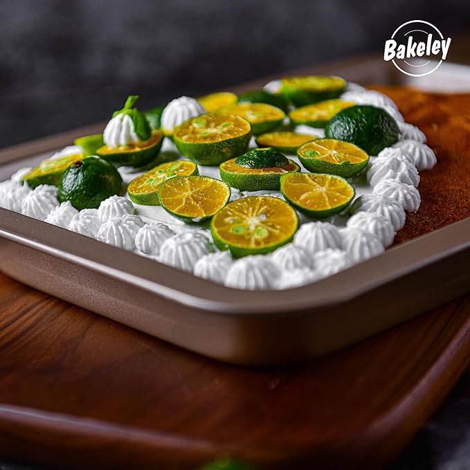 10-Inch Nonstick Shallow Cake Pan, Rectangle Bread Loaf Pan, Baking Sheet Set - Image 4