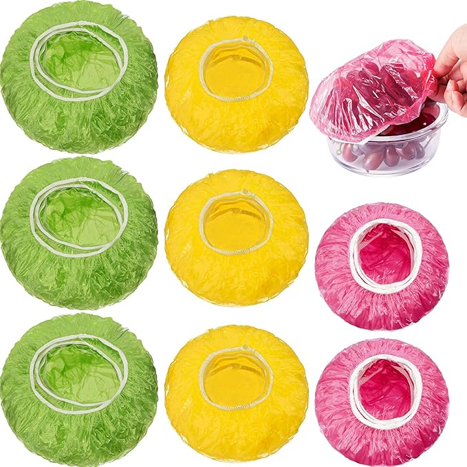 Boao 360 Pieces Reusable Elastic Food Bowl Storage Covers 3 Size Colorful Bowl by Boao
