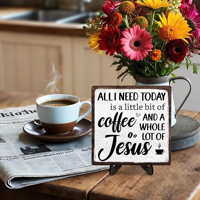 Coffee Bar Plaque, Vintage Desk Decor - Image 3