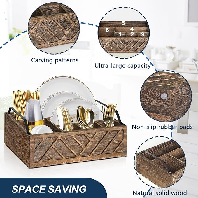 Ukonvi Flatware Organizers Paper Plate Dispenser - Image 6
