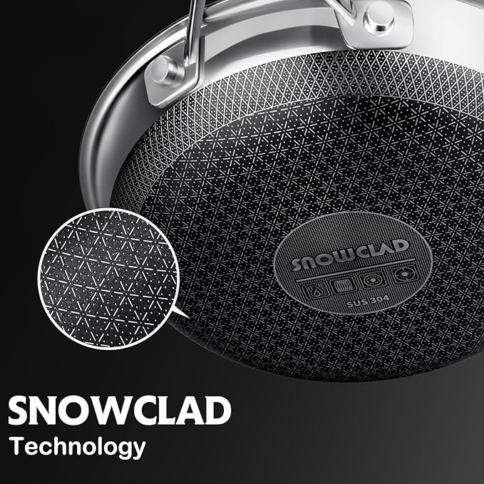 SNOWCLAD Pots and Pans Set Non Stick, Non Stick Frying Pans, Saute Pan & Stock - Image 7