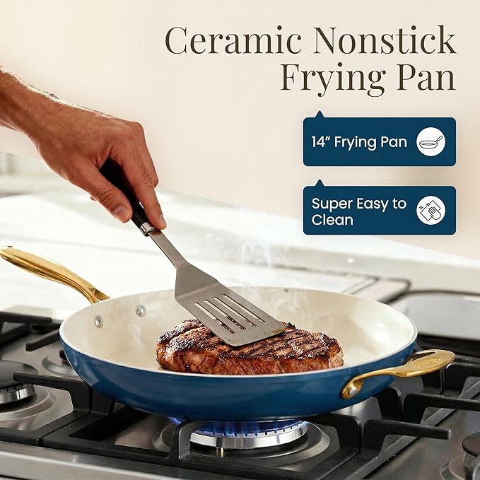 Gotham Steel 14 Inch Non Stick Frying Pans, Family Sized Non Stick Skillet - Image 3