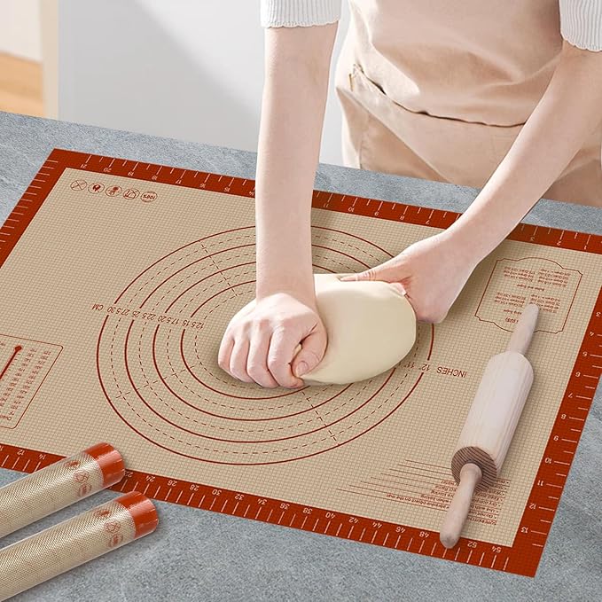 Pastry Mat, 0.7mm Extra Thick 36 x 24 Inches Large Non Stick Silicone Baking Pad by Dwavele