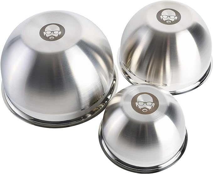 Babish 3-Piece Stainless Steel Mixing Bowl Set – Nesting Metal Bowls - Image 2