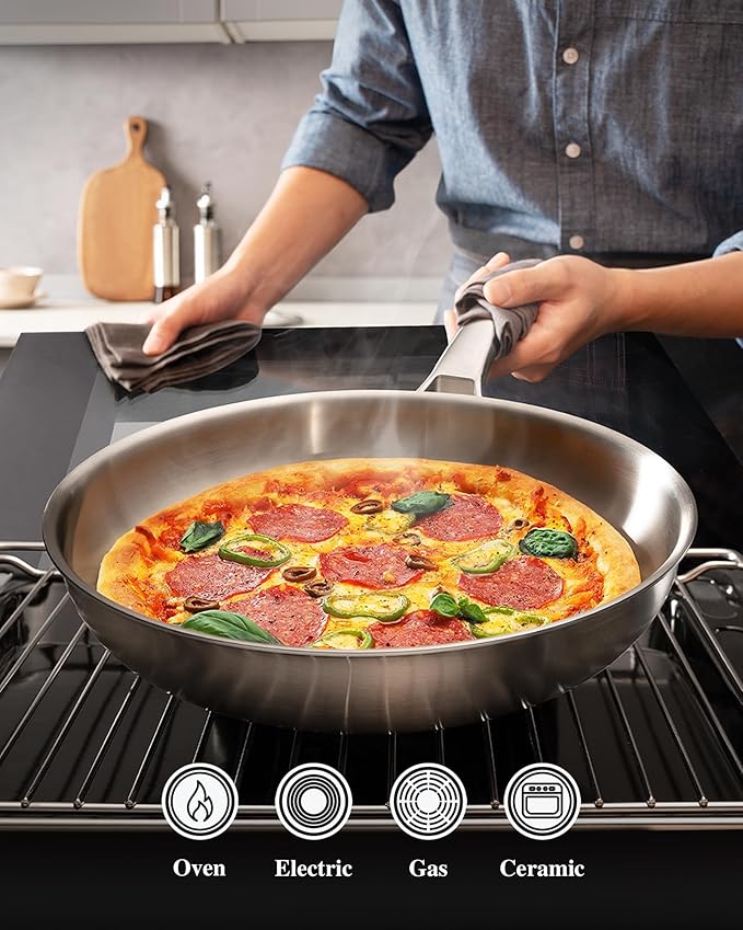VocVoi Stainless Steel Pan, 12 Inch - Image 3