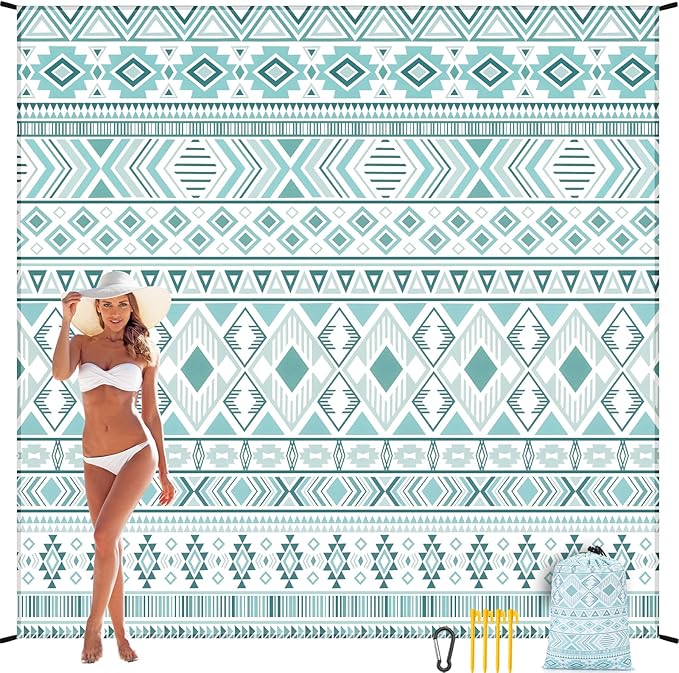 HIHOHO Beach Blanket Waterproof Sandproof Extra Large Beach Mat 79" X - Image 5