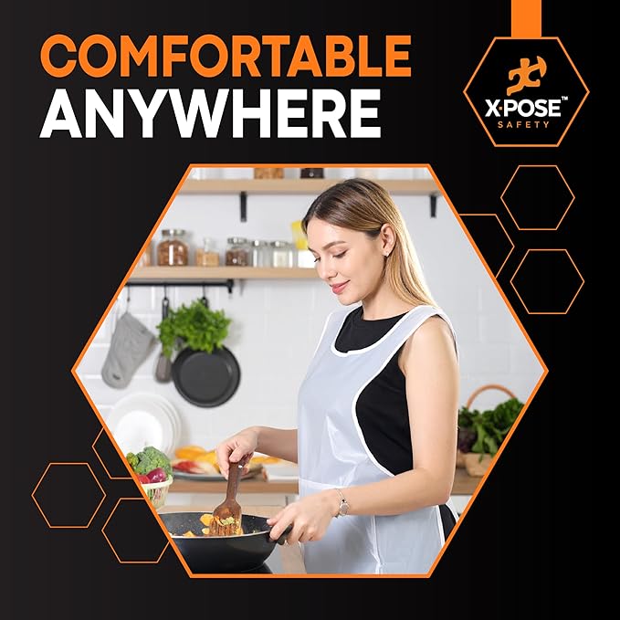 Xpose Safety 4000 White Plastic Disposable Aprons - Image 6