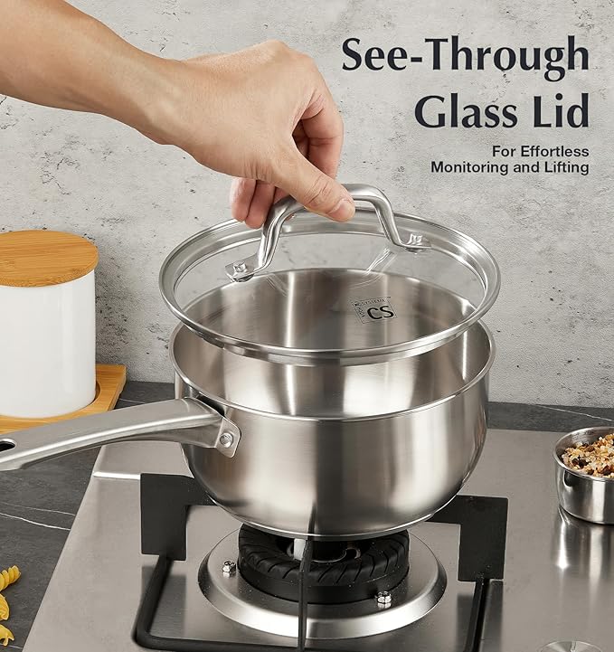 KOCH SYSTEME CS Stainless Steel Saucepan, 2 Quart Stainless Steel Sauce Pan - Image 5
