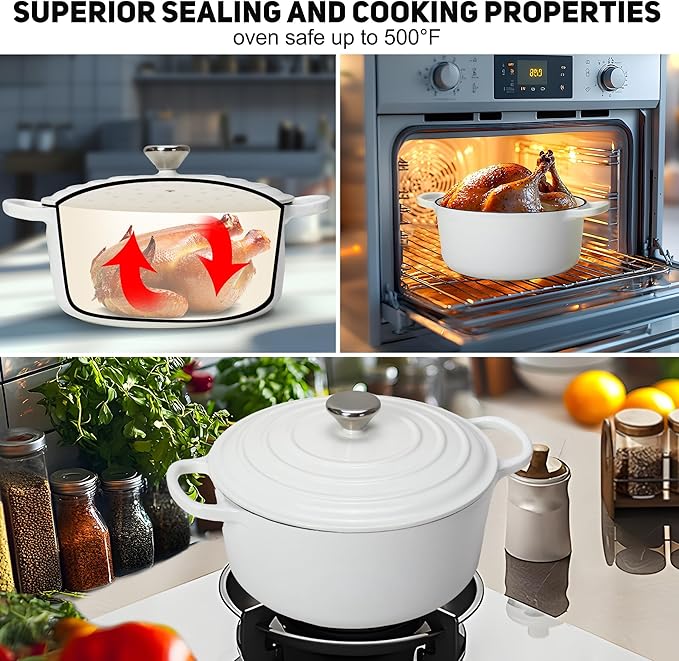 5QT Enameled Cast Iron Dutch Oven - Image 3