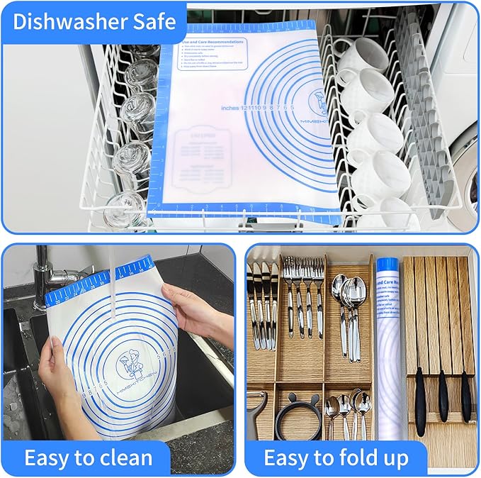 Silicone Pastry Mat for Dough Rolling, Silicone Baking Mat - Image 6