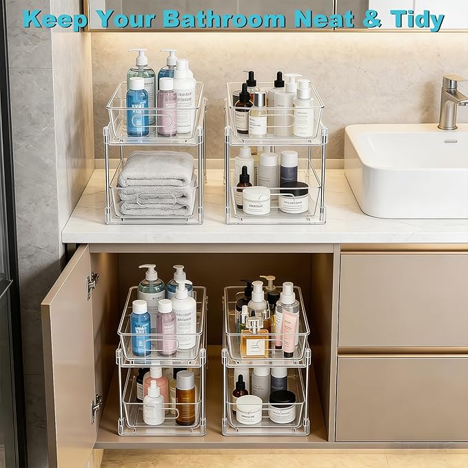 2 Tier Under Sink Organizer Bathroom Organizers and Storage - Image 2