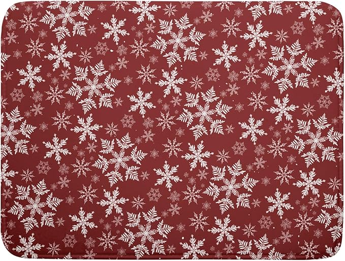 Christmas Dish Drying Mat for Kitchen Counter 24x18 Inch Xmas Snowflake Drying by Trongr