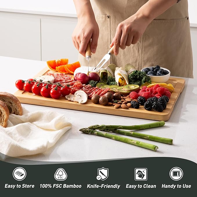 5 Packs Bamboo Cutting Board Set - Image 8