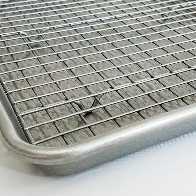 USA Pan Jelly Roll Baking Pan and Bakeable Cooling Rack, Nonstick Commercial - Image 3