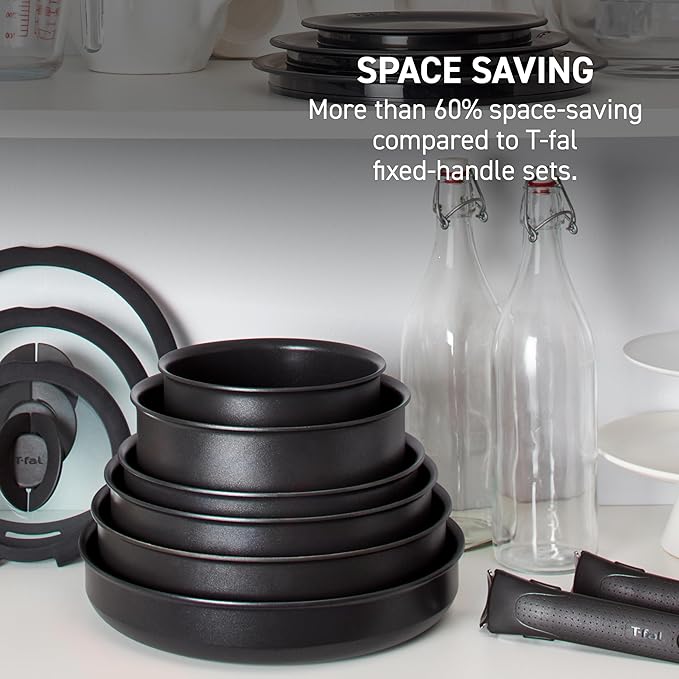 T-fal Ingenio Expertise Non Stick Cookware Set 14 Piece, Oven Broiler Safe 500F - Image 3