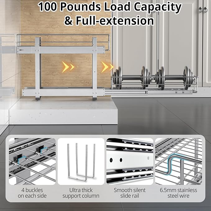 ZOINLIY Pull Out Cabinet Organizer, Versatile Slide Out Kitchen Organizers and - Image 4