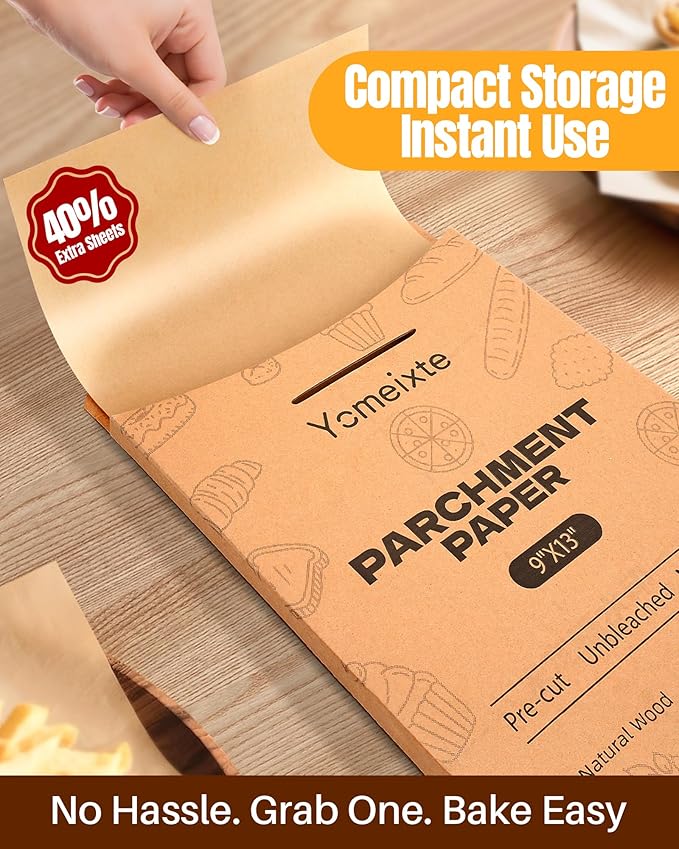 Parchment Paper Sheets 12x16 Inch |200-Pack Unbleached Natural Brown Baking - Image 2
