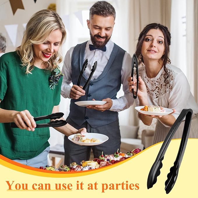 Tessco for you 25 Pcs Plastic Tongs for Serving Bulk, 9 Inch Plastic Disposable - Image 6