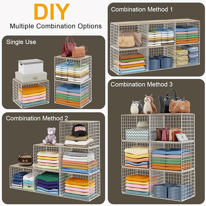 6 Pack Closet Organizers And Storage, Stackable Closet Shelf Organizer Storage - Image 7