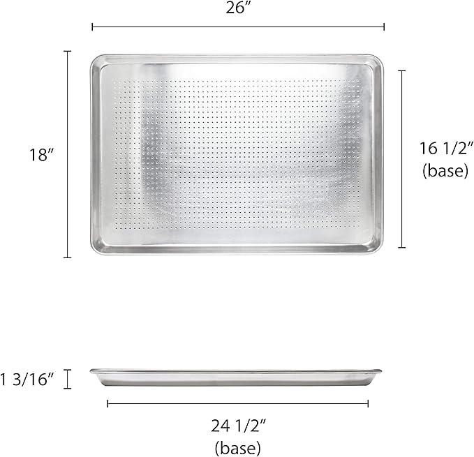 Excellante 18" X 26" Full Size Aluminum Sheet Pan, Perforated, Comes In Each - Image 2
