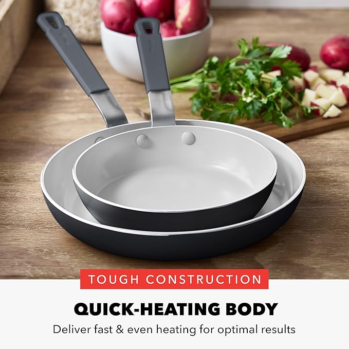 GreenPan x Bobby Flay 2 Piece- 8” and 10” Nonstick Frying Pan Skillet Set - Image 5