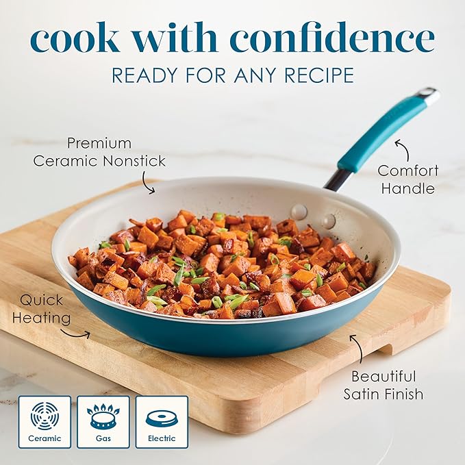 Rachael Ray Cucina Ceramic Nonstick Frying Pan/Skillet, 12.5 Inch Non Stick - Image 6